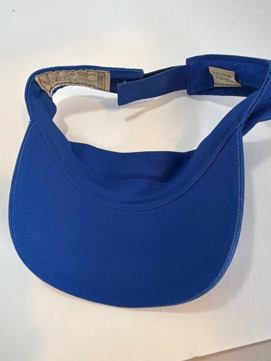Vintage Chicago Cubs Blue Adjustable Visor By Twins Enterprise 100% Cotton - Picture 7 of 7